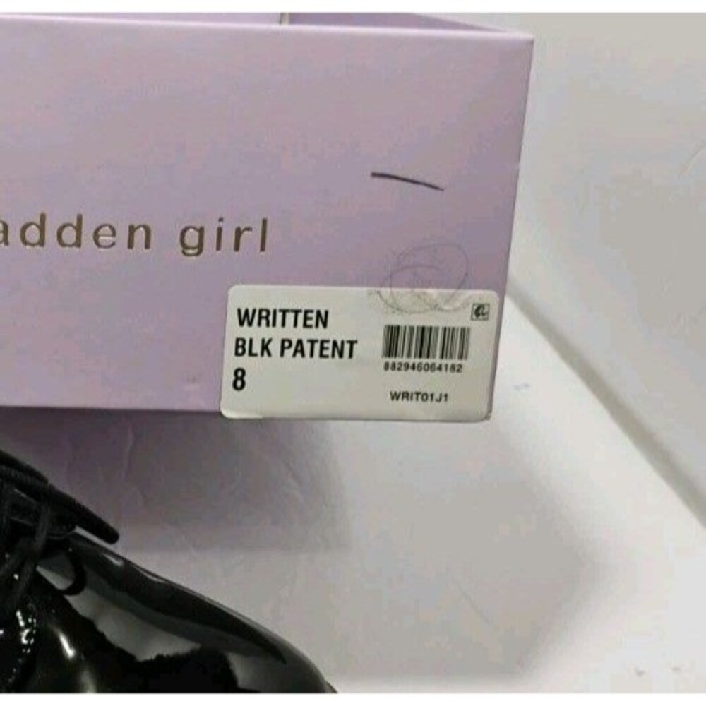 Madden Girl Written Shoes Womens 8M Black Patent Leather Platform - Picture 3 of 13